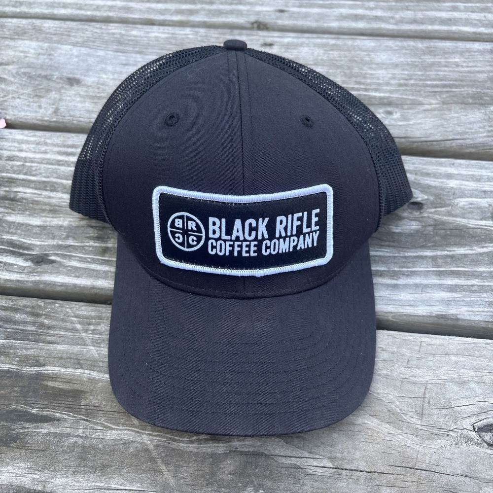 Richardson Trucker Hat Black White Snapback L Black Rifle Coffee Company Patch